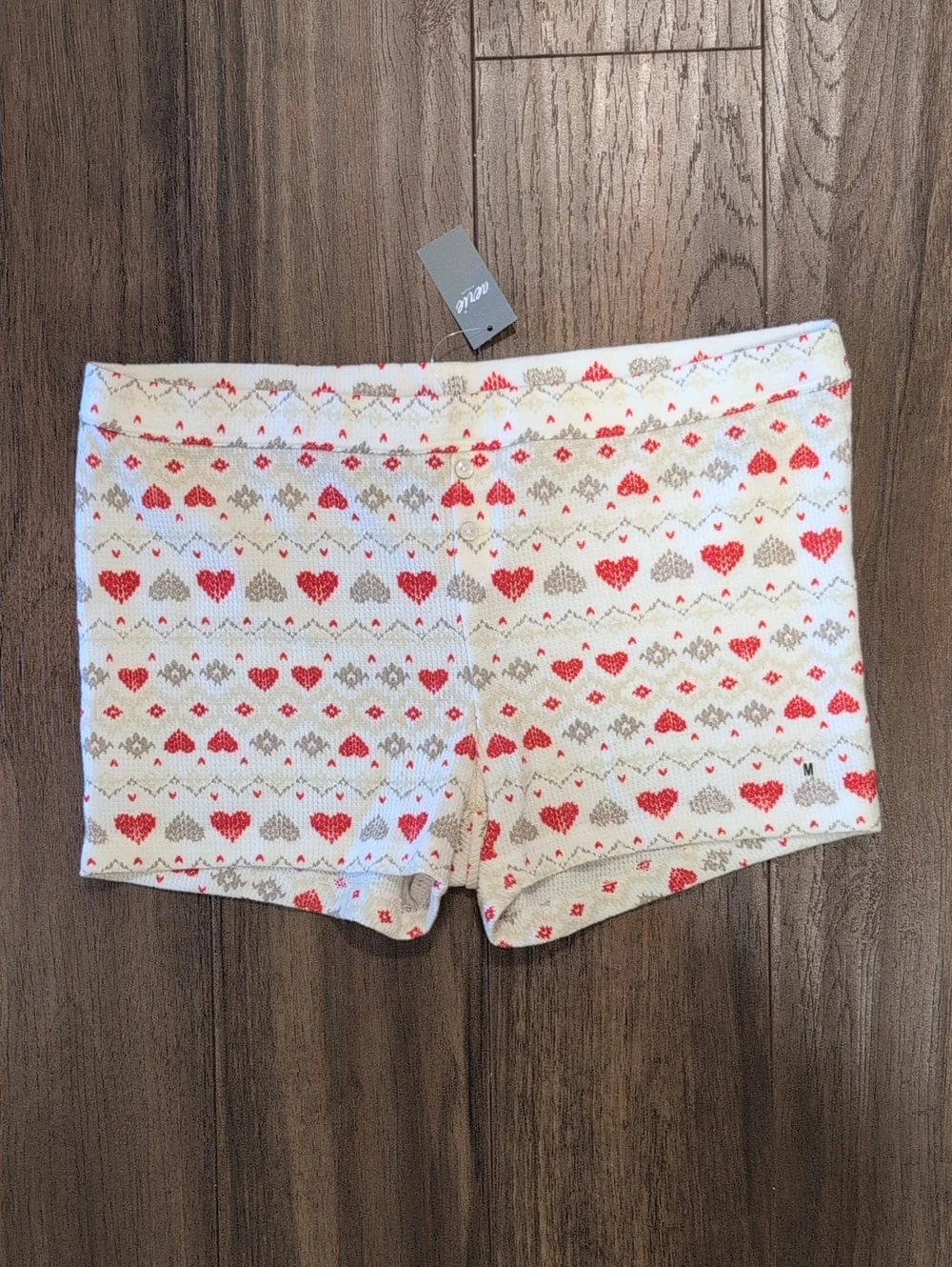 Aerie Lounge Pajama Micro Shorts With Heart-Print Knit Style Shorts